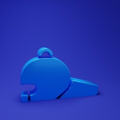 Obraz premium Blue Baseball cap icon isolated on blue background. Sport equipment. Sports uniform. Minimalism concept. 3D render illustration