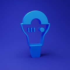 Blue Angle grinder icon isolated on blue background. Minimalism concept. 3D render illustration