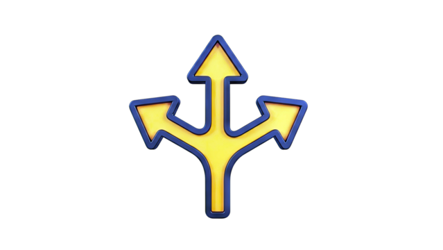 3-way directional arrow icon - Powered by Adobe