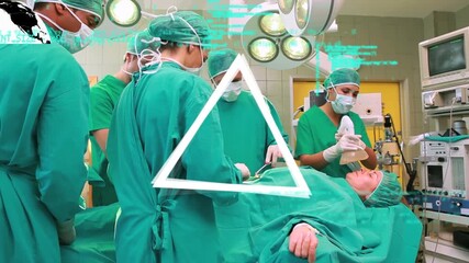 Animation of data processing over diverse surgeons in operating theatre