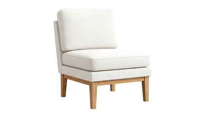 Modern Armless Accent Chair with Textured Fabric and Wood Legs