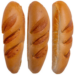 Isolated set of mini loafs on a white background