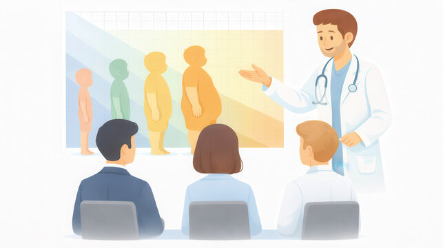 Bmi chart assessment health seminar educational content clinical environment front view weight management insights