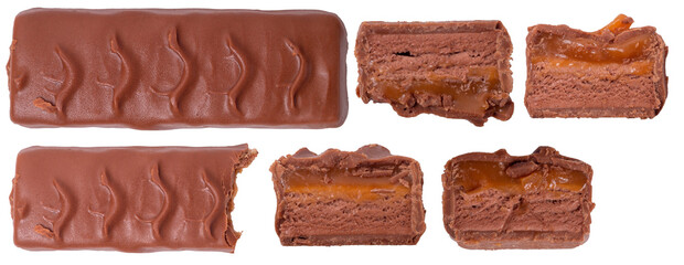 Isolated set of chocolate bars on a white background