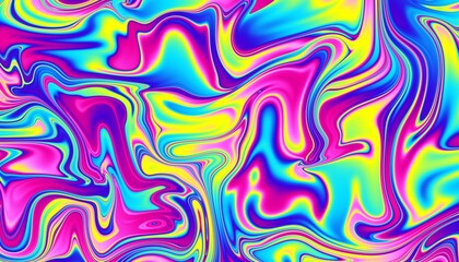 Rainbow swirling pattern with vivid neon pink, yellow and blue tones. Excellent for vibrant print design, retro-futuristic UI or energetic abstract backdrops. Vibrant graphic abstract wallpaper