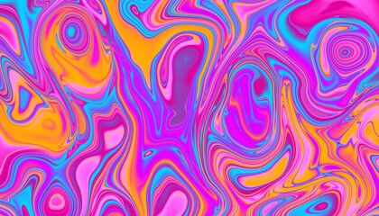 Rainbow swirling pattern with vivid neon pink, orange and blue tones. Excellent for vibrant print design, retro-futuristic UI or energetic abstract backdrops. Vibrant graphic abstract wallpaper