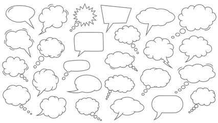 Obraz premium Collection of Various Speech Bubbles Outlines for Communication and Design Elements.