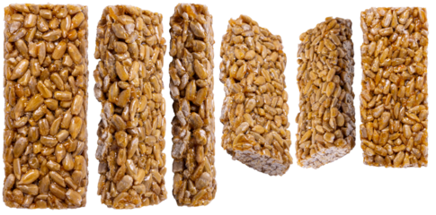 Isolated set of sunflower kozinaki on a white background