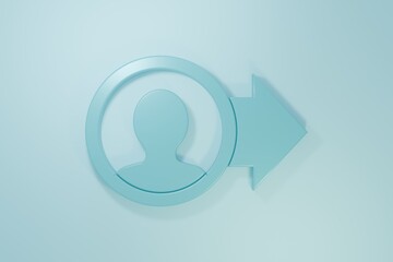 Blue Job promotion icon isolated on blue background. Success, achievement, motivation business symbol, growth. Minimalism concept. 3D render illustration