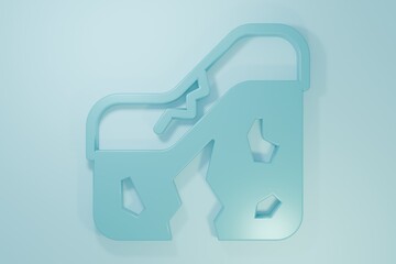 Blue Geological fault icon isolated on blue background. Structural geology. Minimalism concept. 3D render illustration