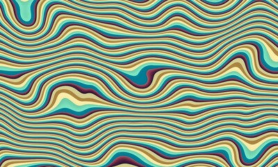 Abstract 1970's background design in futuristic retro style with colorful lines.