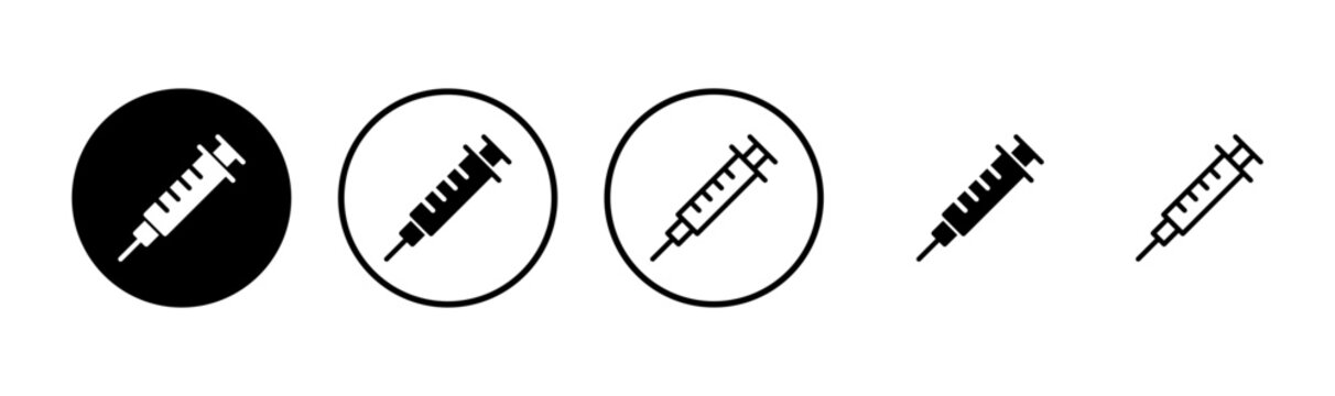 Syringe icon logo design. injection sign and symbol.vaccine icon