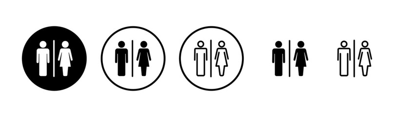 Toilet icon logo design. Girls and boys restrooms sign and symbol. bathroom sign. wc, lavatory