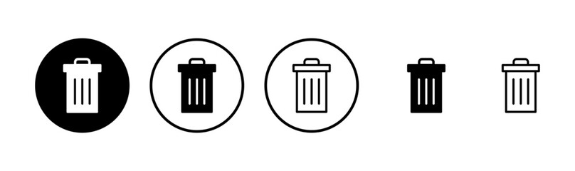 Trash icon logo design. trash can icon. delete sign and symbol.