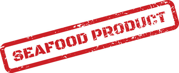 Textured rubber stamp displaying SEAFOOD PRODUCT text for general commercial identification or retail labeling