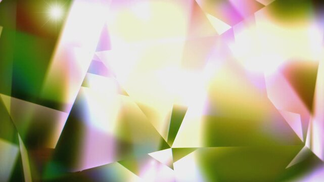 4k Luxury crystal prism loop with light refraction and geometric triangles for event visuals