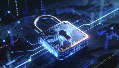 Futuristic cybersecurity protection shield with glowing check mark, digital data network security concept, privacy defense, antivirus encryption, and online safety technology background illustration