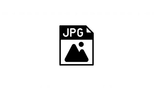 JPG File Icon Animation Simple Design. on transparent Background.