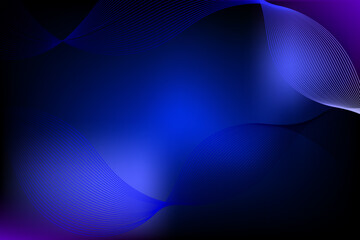 Abstract blue wave lines on a dark background, abstract technology background.