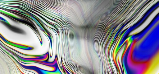 Close-up of holographic glance gasoline stains. Conceptual abstract illustration of toxic chemicals