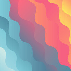 Wave background with colorful liquid shapes. Vibrant wave background features smooth gradient vector curves. Abstract fluid design creates modern wave background.
