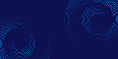 Circle gradient dark blue technology background. Geometric shapes radial connections