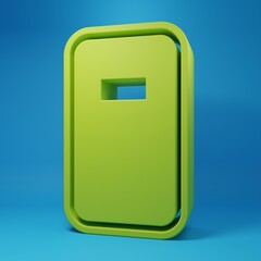 Fototapeta premium Green Police assault shield icon isolated on blue background. Minimalism concept. 3D render illustration
