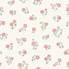 seamless floral pattern, textile pattern, fabric print in classic vintage style on light background, timeless floral, soft color flower. surface design for home textile, wallpaper pattern, print ready