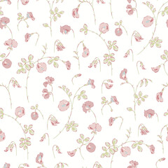 seamless floral pattern, textile pattern, fabric print in classic liberty style on white background. surface design for home textile, wallpaper pattern, baby wear fabric, print ready design.