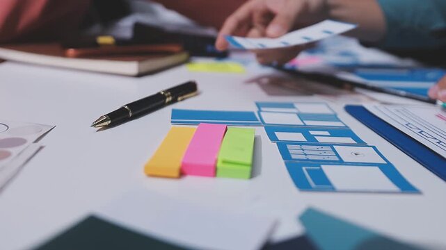 team of UI UX web designer are working together to develop mobile responsive websites. Mobile Mockup