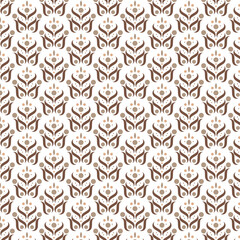 Decorative Abstract Floral Motif Repetitive Ornament Seamless Pattern Design