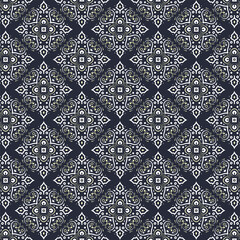 Ornate Detailed Hand Drawn Floral Damask Seamless Surface Pattern Design