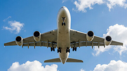 Large Passenger Airplane Descending With