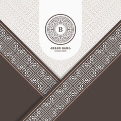 Elegant Geometric Pattern with Monogram Initial B Logo Design Element