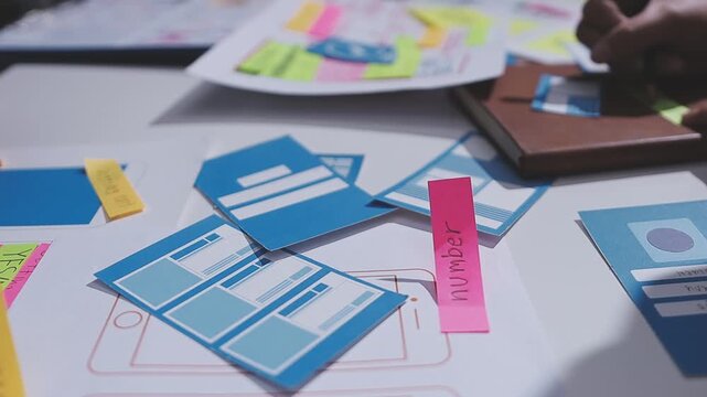 team of UI UX web designer are working together to develop mobile responsive websites. Mobile Mockup