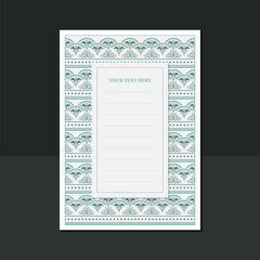 Elegant Ornamental Green Frame with Text Area Design Template