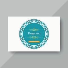 Decorative Bordered Thank You Note Design For Holiday or Celebration