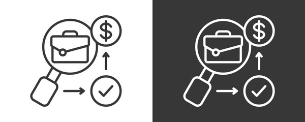 Job Search Icon Set Vector Collection Isolated In Black And White