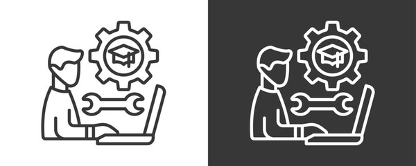 Apprenticeship Icon Set Vector Collection Isolated In Black And White