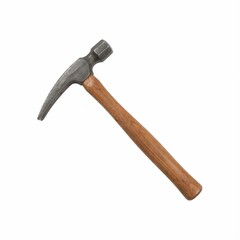 Steel Claw Hammer with Hardwood Handle Isolated on White