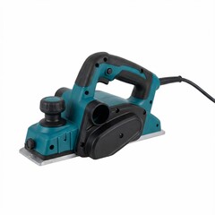 Professional electric hand planer tool on white background