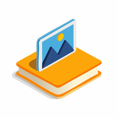 Photo image, photography file, picture gallery isometric flat icon. 3d vector colorful illustration. Pictogram isolated on white background