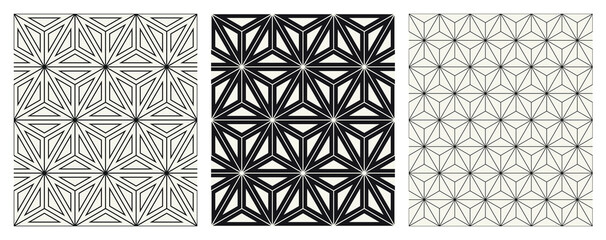 Vector seamless pattern set. Stylish creative swatches. Modern surface design. Tileable versatile set. Repeatable geometric background collection. Striped minimalistic hexagonal grid.