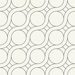Vector seamless pattern. Modern stylish texture. Repeating geometric tiles. Thin linear wavy grid.