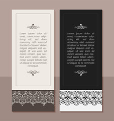 Ornate Decorative Divider with Flourishes and Text Space Stationery Card