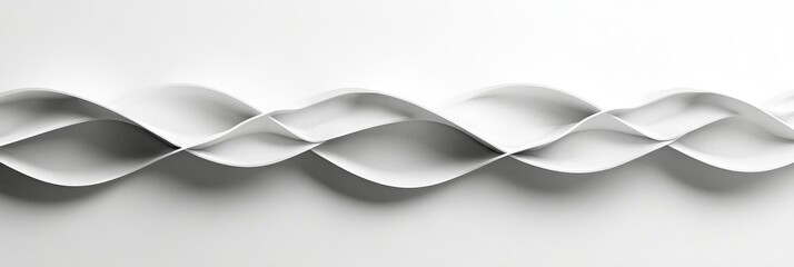 Abstract White Curved Wave Layers in Modern Architecture Style for Minimalist Design and Decor