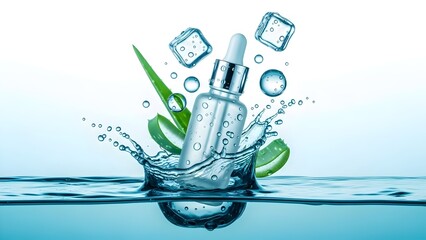 clear glass serum bottle Skincare concept