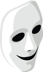 Creepy White Smile Mask Horror Concept Vector Illustration