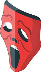 Red Horror Scream Mask Icon Illustration Vector