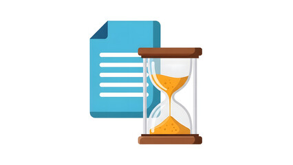 Document with hourglass symbolizing backup time control